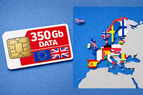 350GB Fysieke SIM Perfect voor intensief gebruik
