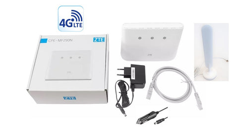 ZTE MF293N LTE 4G/wifi router + 4G antenne set 12 Volt.